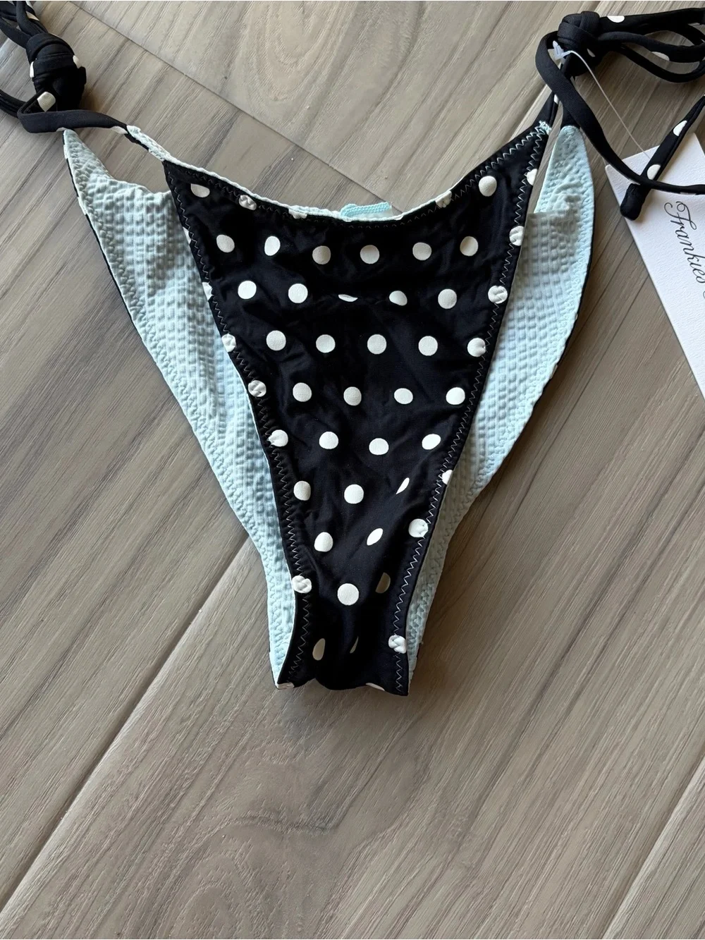 Frankie’s Bikinis Mackenzie Seersucker Bikini Bottoms Reversible